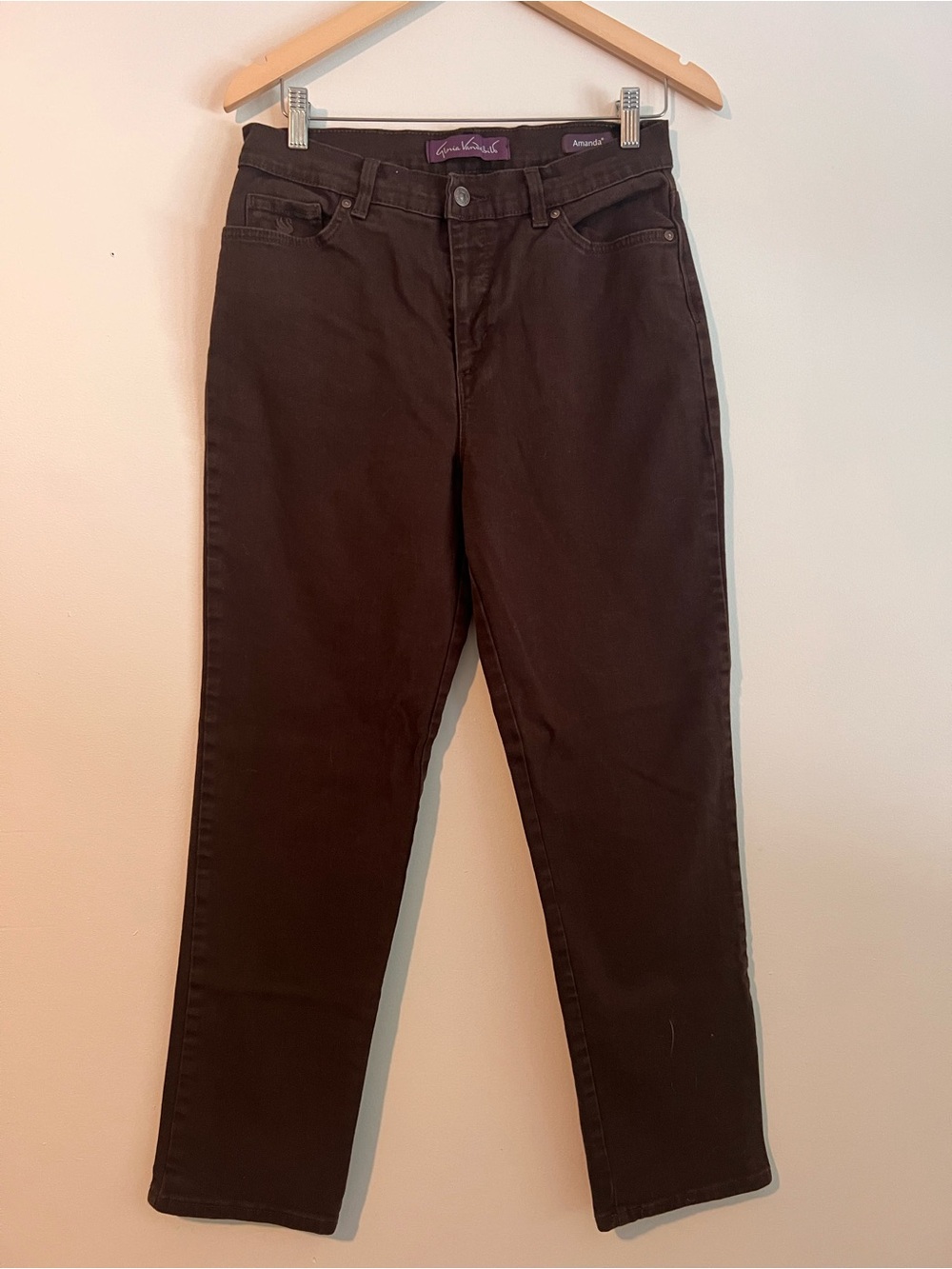 Gloria Vanderbilt Women's Dark Brown Straight-Leg Jeans